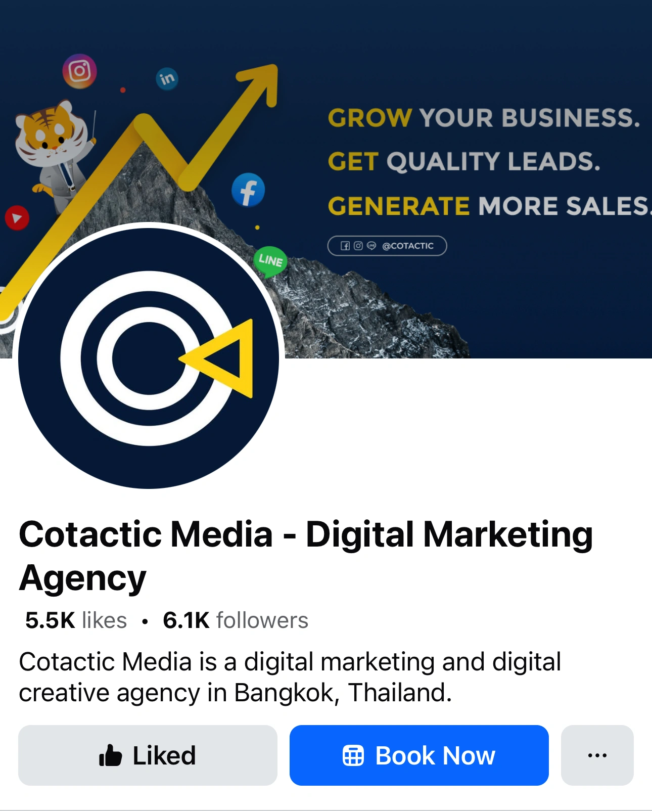 Cotactic's Facebook Profile Page