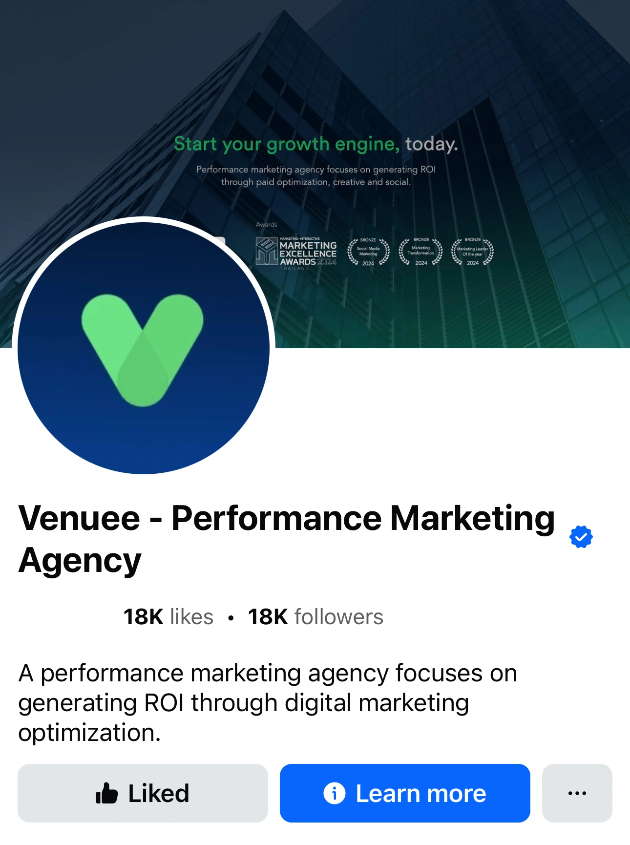 Venuee's Facebook Profile Page